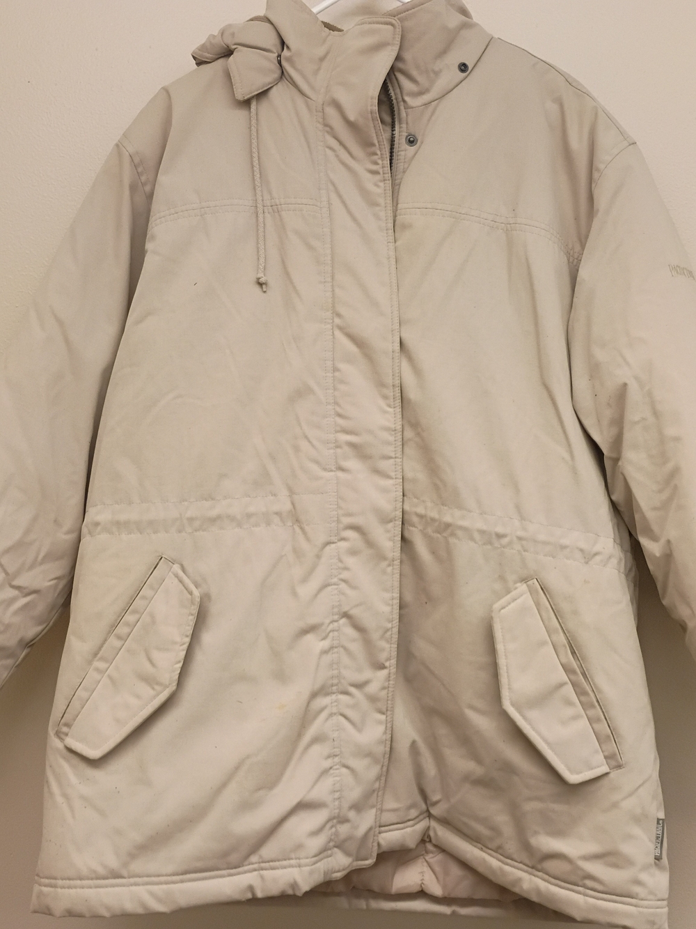 Men’s Cream Hooded Winter Coat - Casual Parka
